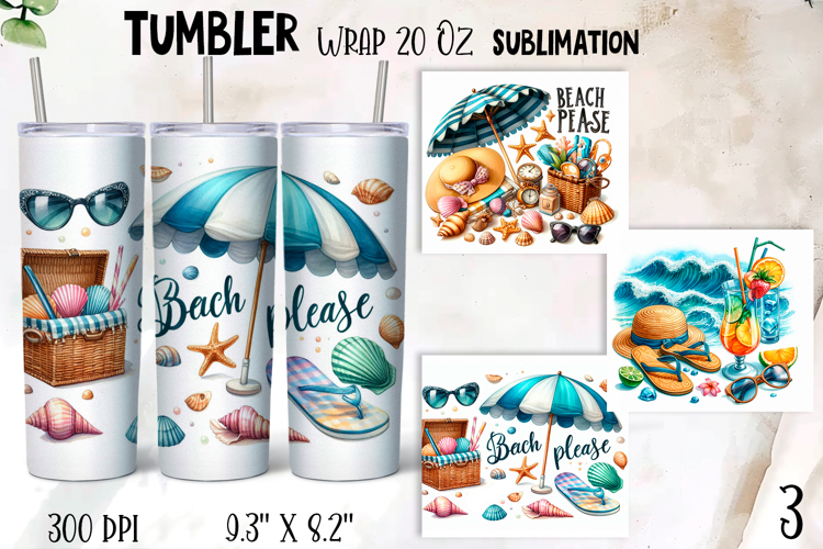 Tumbler sea sublimation | summer tumbler wrap