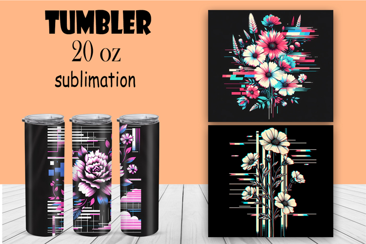 Summer Floral Tumbler. Watercolor Flower Tumbler Wrap
