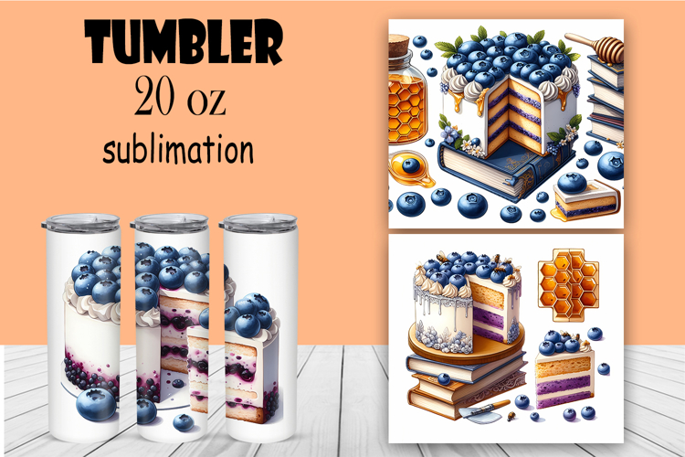 Cake Tumbler PNG 20 oz Dessert Tumbler Wrap Sublimation