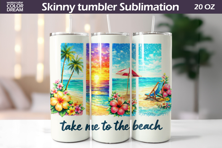 Summer Sea Ocean Tumbler Wrap | Tropical Beach Tumbler