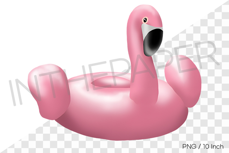 Pink flamingo inflatable float PNG summer vacation clipart
