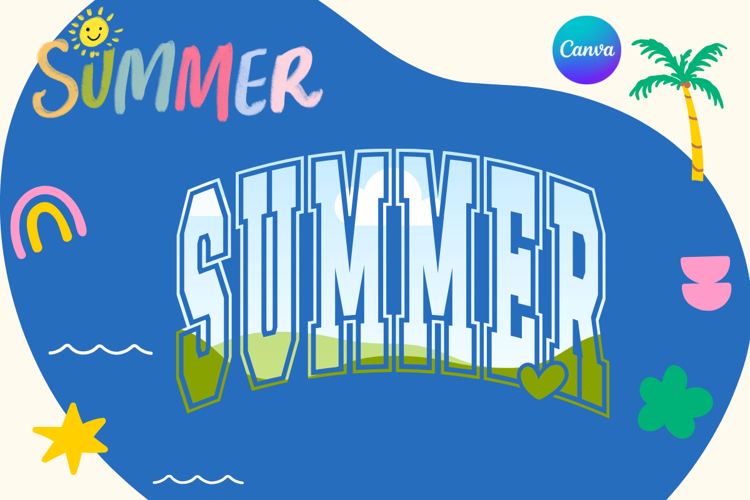 summer varsity letter Canva Frame Varsity