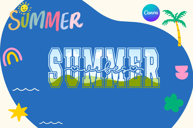 summer vibes Canva Frame Varsity