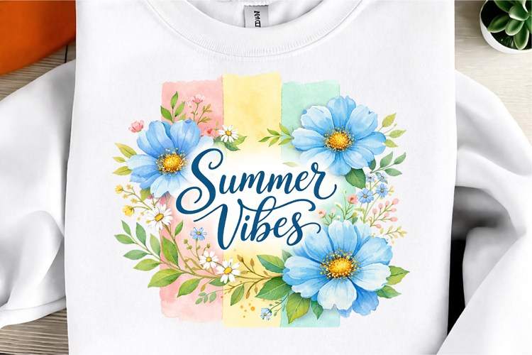 Summer Vibes Floral Shirt PNG example image 1