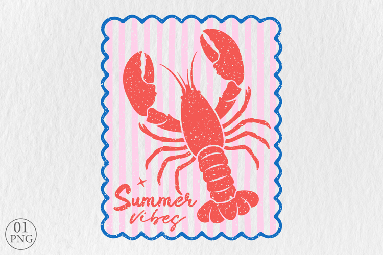 Summer Vibes Lobster Sublimation PNG, Coastal Art