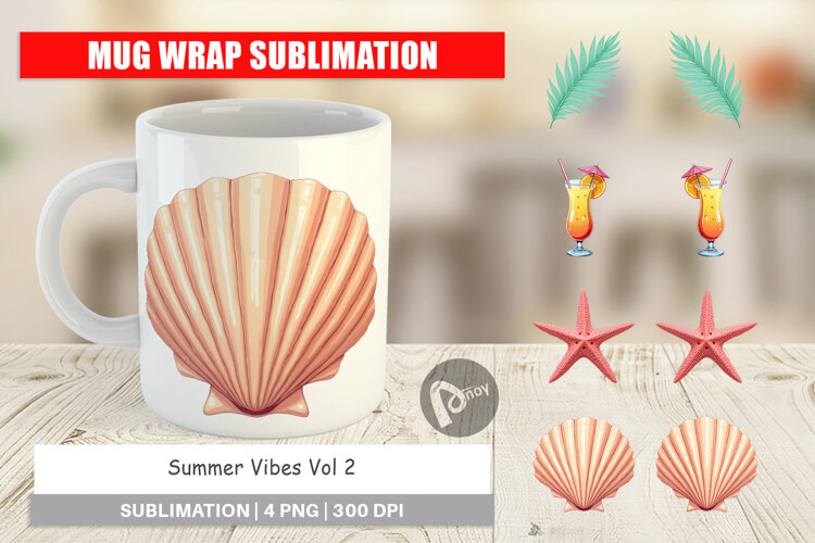Mug Wrap Summer Vibes example image 1