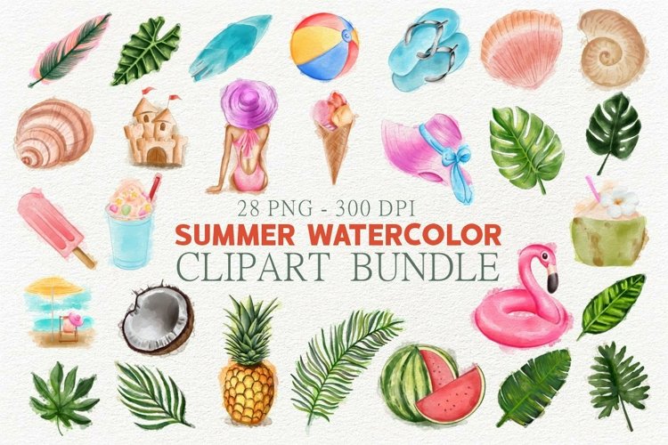 Watercolor Beach Clipart Image 8