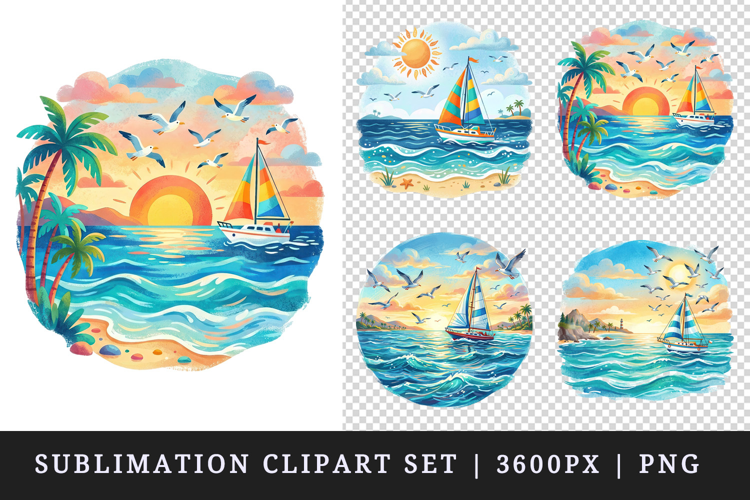 Summer clipart printable sublimation design png