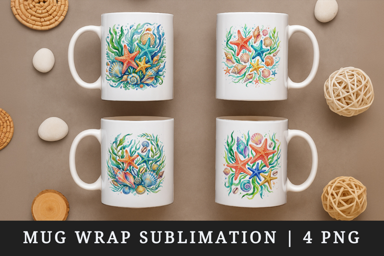 Summer mug wrap printable sublimation design