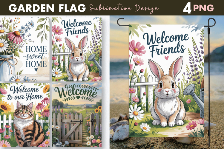 Summer Welcome Farm Garden Flag,4 Garden Flag Sublimation