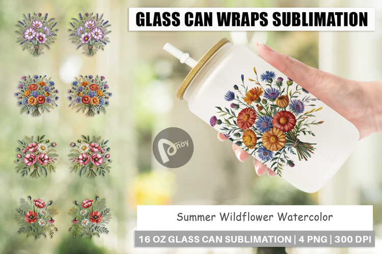 Glass Can Summer Wildflower
