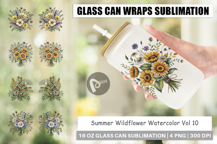 Glass Can Summer Wildflower