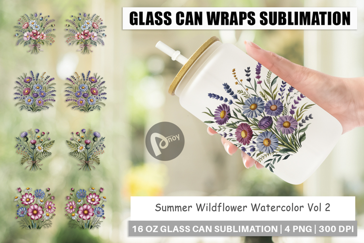 Glass Can Summer Wildflower