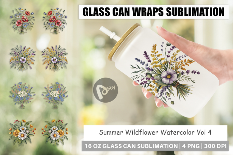 Glass Can Summer Wildflower