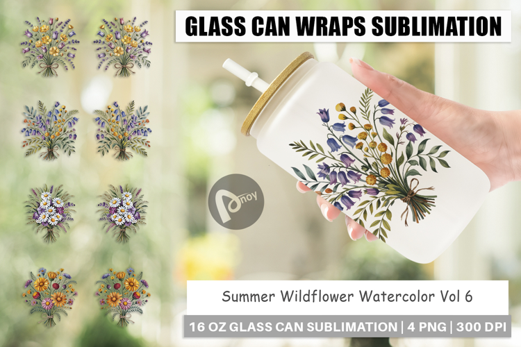 Glass Can Summer Wildflower