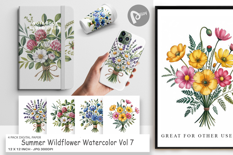 Digital Paper Summer Wildflower