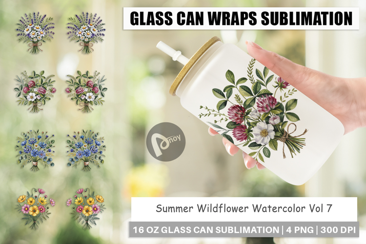 Glass Can Summer Wildflower
