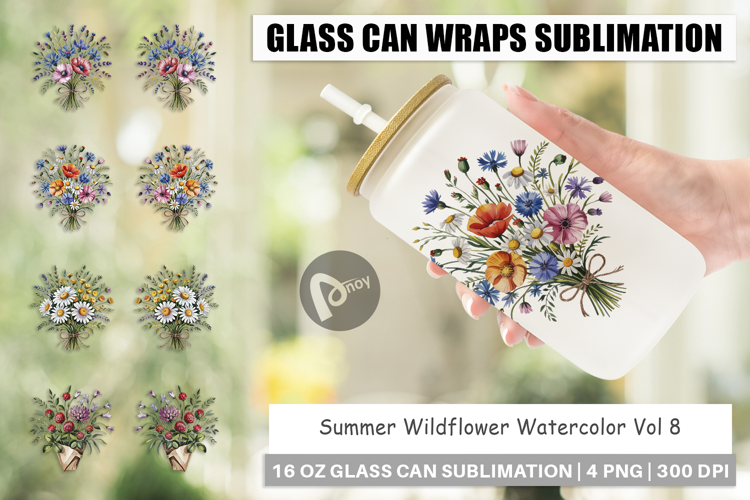 Glass Can Summer Wildflower