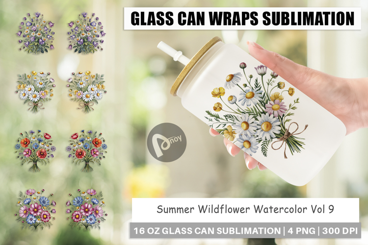 Glass Can Summer Wildflower