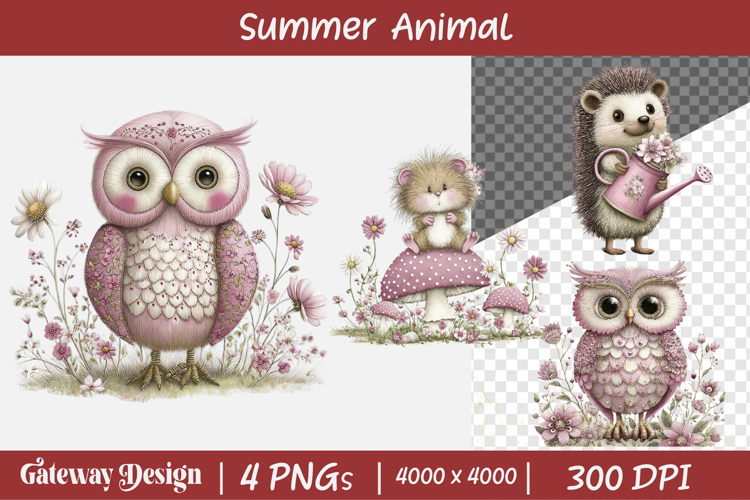Summer Woodland Animals Clipart example image 1