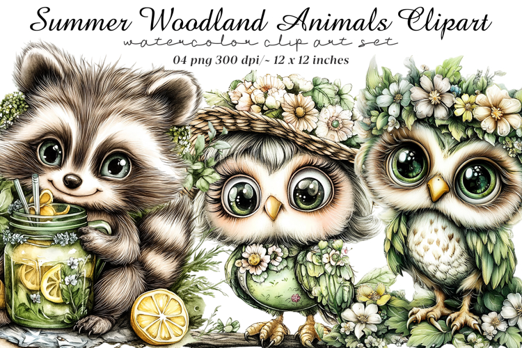Summer Woodland Animals Clipart