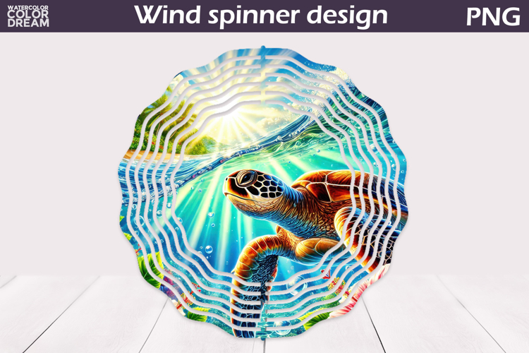 Sea Turtle Wind Spinner Design | Summer Sublimation