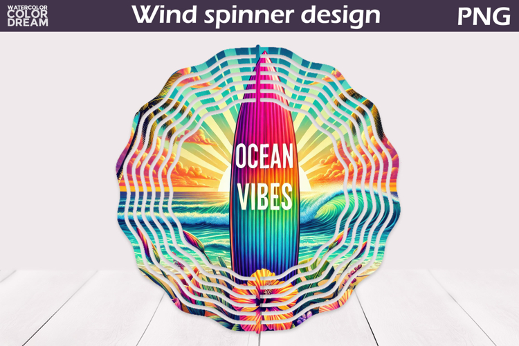 Ocean Vibes Wind Spinner | Beach Sunset Art