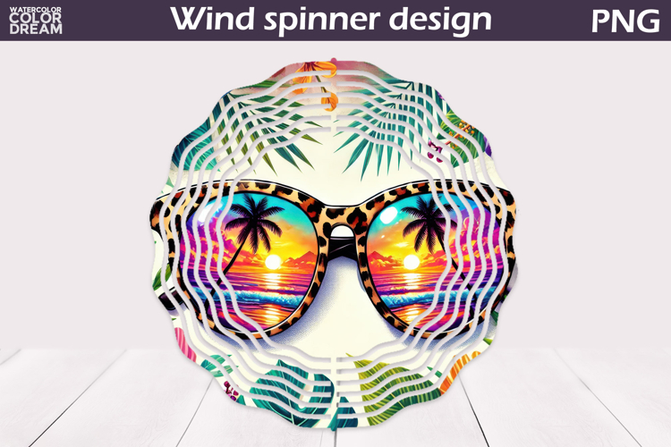 Sunset Sunglasses Wind Spinner | Tropical Art