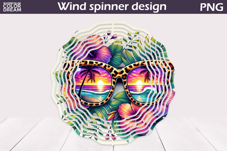 Sunset Sunglasses Wind Spinner | Tropical Art