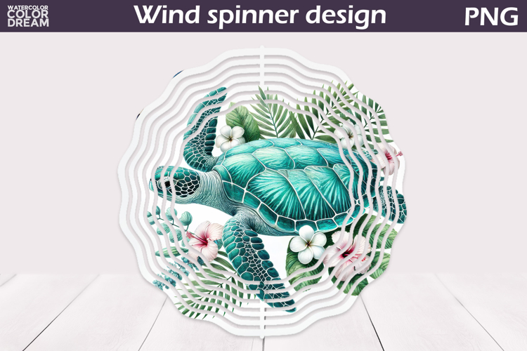 Sea Turtle Wind Spinner Design | Summer Sublimation