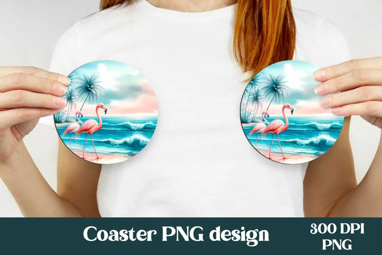 Flamingo car coaster | Tropical coaster design