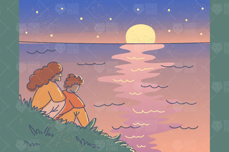 Summer Evenings Glow Sunset Illustration