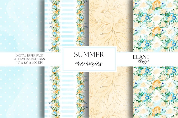 Summer Flowers Digital Paper