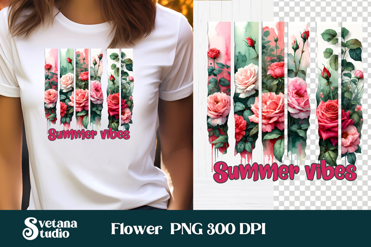 Rose brushstroke clipart PNG | Summer sublimation
