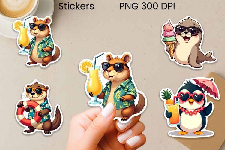 Beach Animal Clipart PNG | Cute Summer Sticker