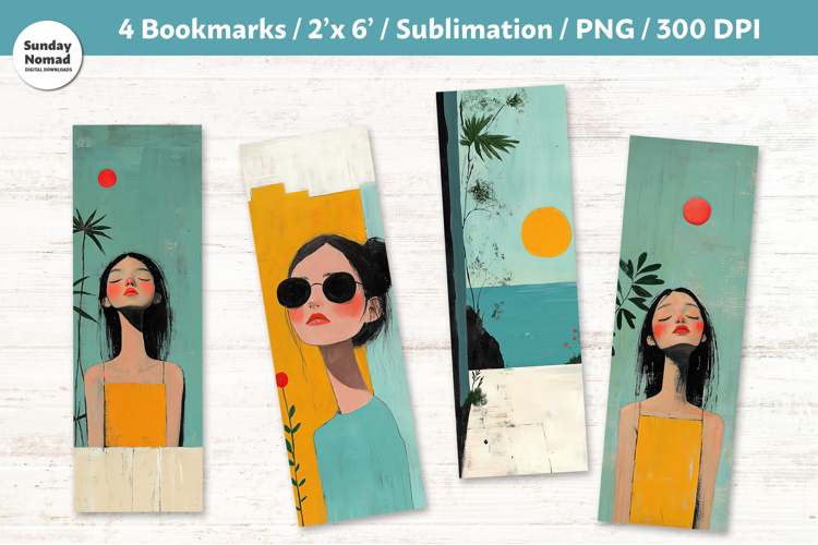 Summer Stillness Bookmark , Printable Crafts, 4 PNG