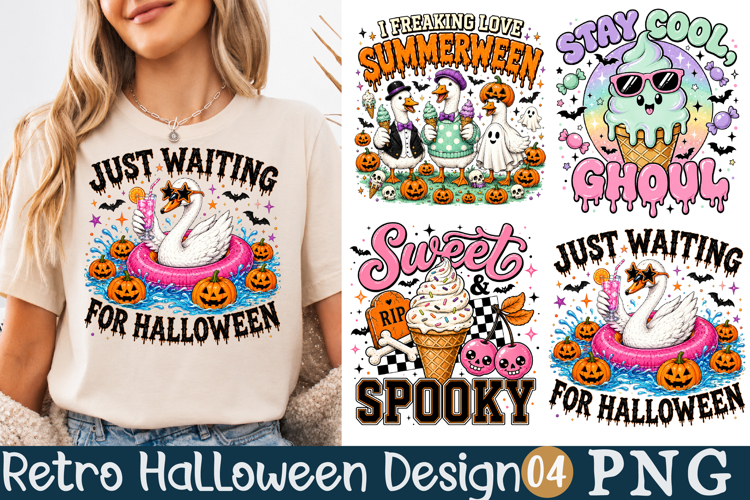 Summerween Retro Halloween Sublimation Design