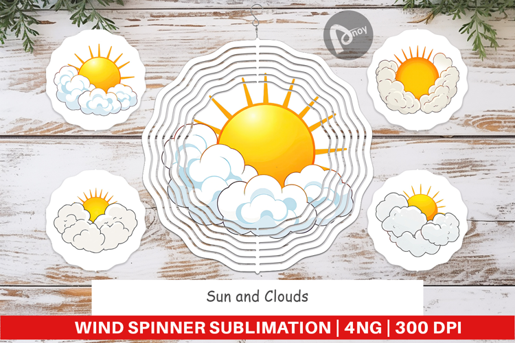 Wind Spinner Sun and Clouds