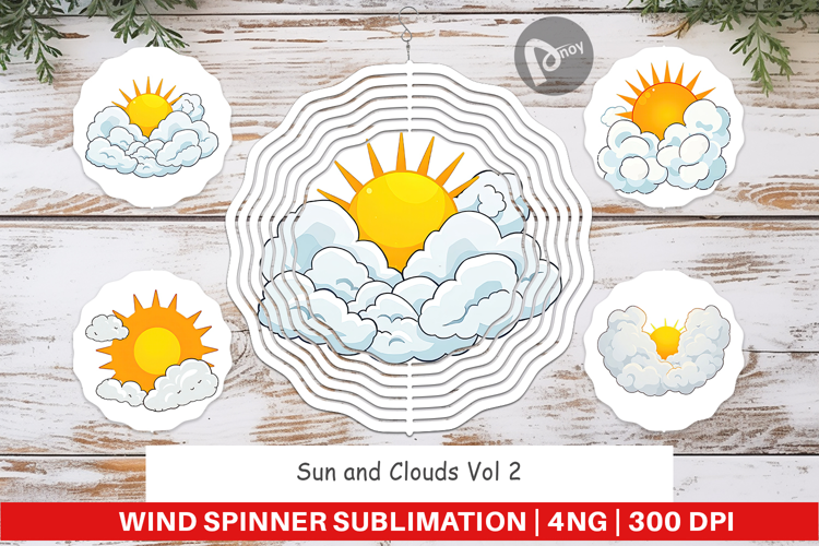 Wind Spinner Sun and Clouds