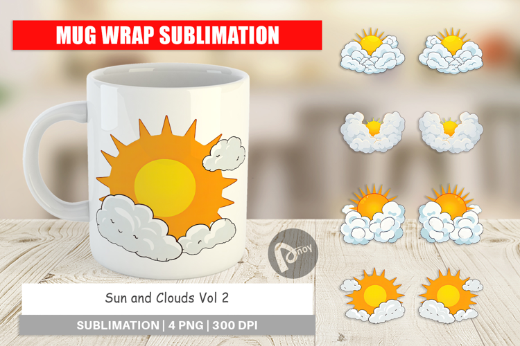 Mug Wrap Sun and Clouds