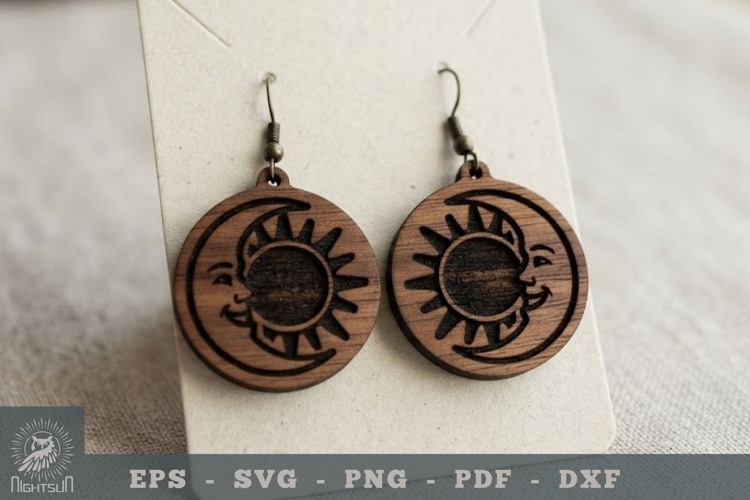 Sun and Moon Lasercut Earring 1