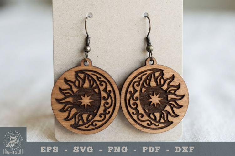Sun and Moon Lasercut Earring 2