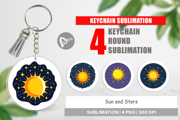 Keychain Sun and Stars