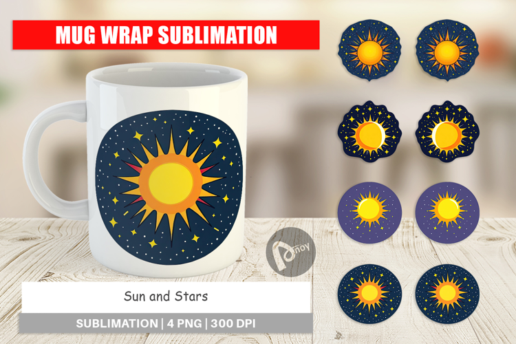 Mug Wrap Sun and Stars