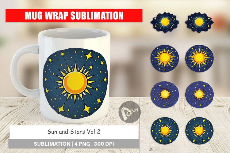 Mug Wrap Sun and Stars