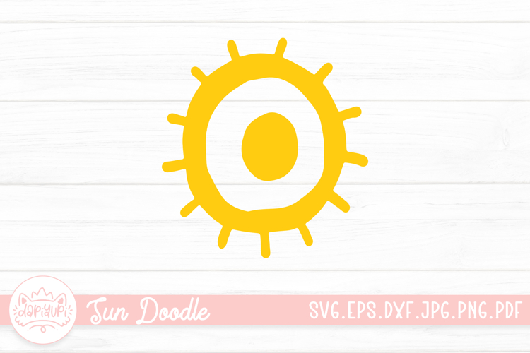 Sun Doodle Clipart SVG Cut File