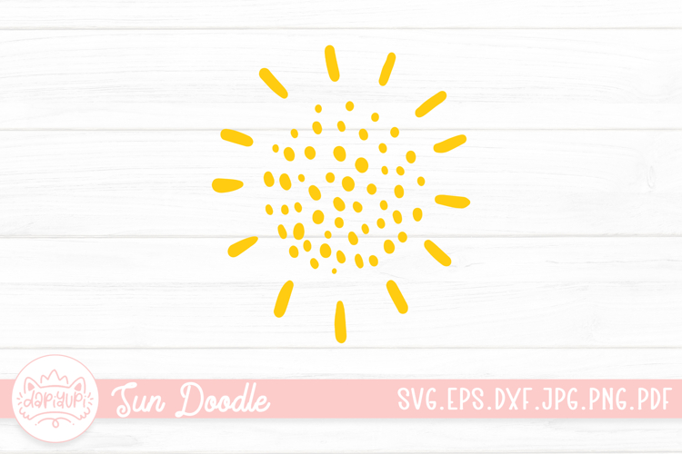 Sun Doodle Clipart SVG Cut File