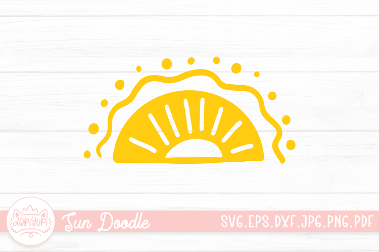 Sun Doodle Clipart SVG Cut File