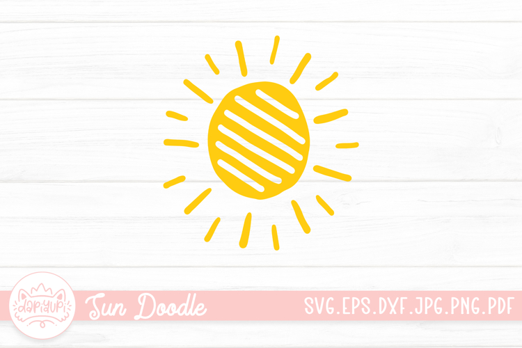 Sun Doodle Clipart SVG Cut File