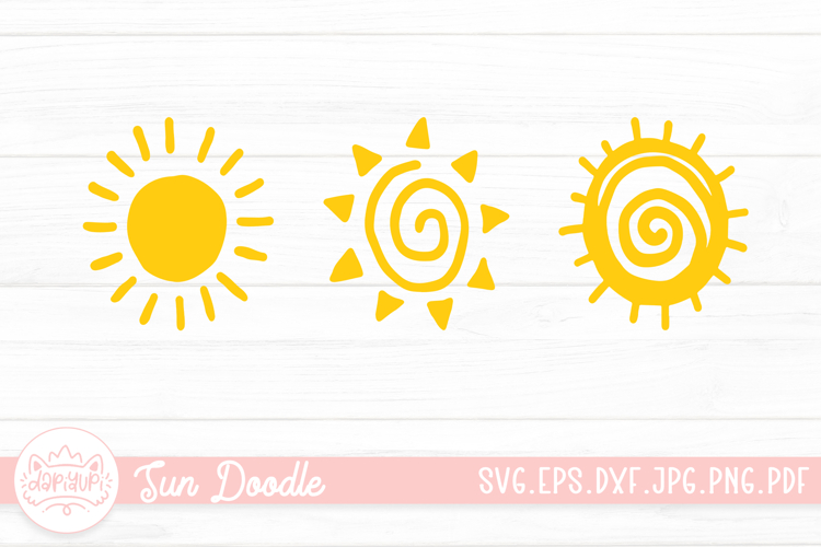 Sun Doodle Clipart SVG Cut File Summer SVG